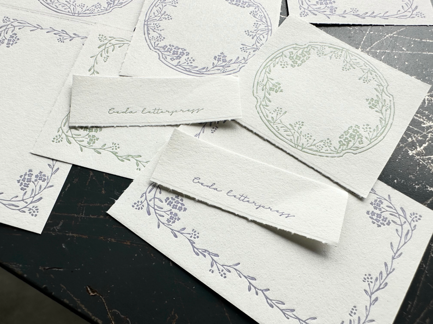 Oeda Letterpress 3 Pattern Label Book Noble - Lavender & Sage