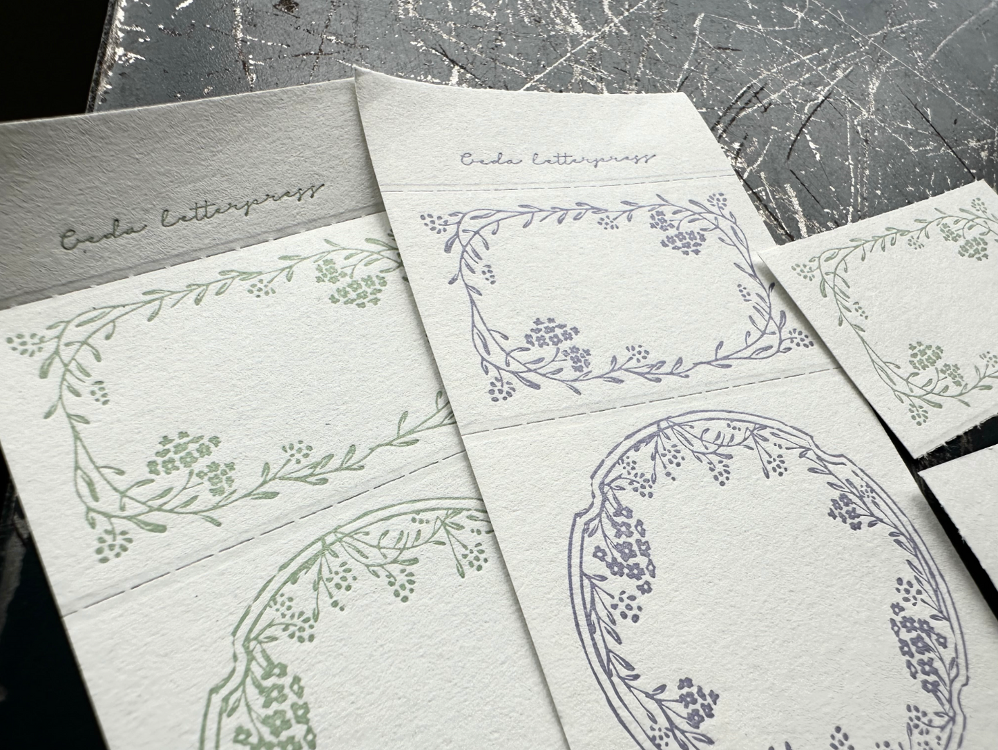 Oeda Letterpress 3 Pattern Label Book Noble - Lavender & Sage
