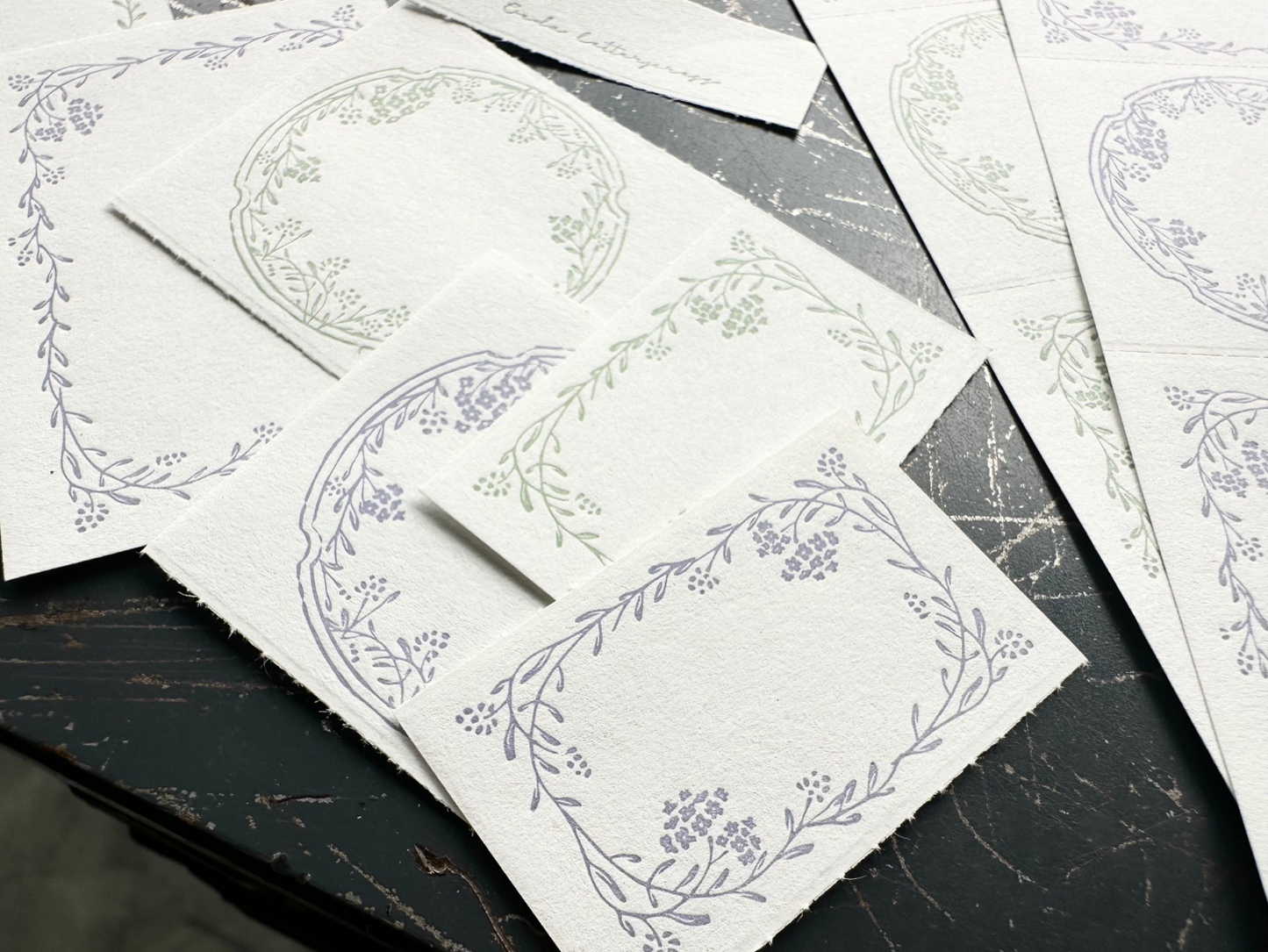 Oeda Letterpress 3 Pattern Label Book Noble - Lavender & Sage