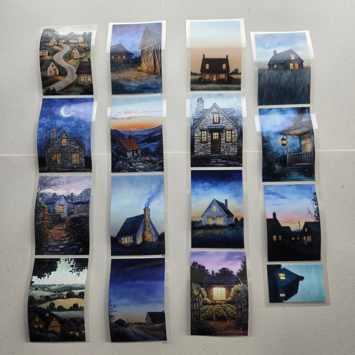 London Gifties Twilight Evening Cottages 6cm kiss cut PET tape