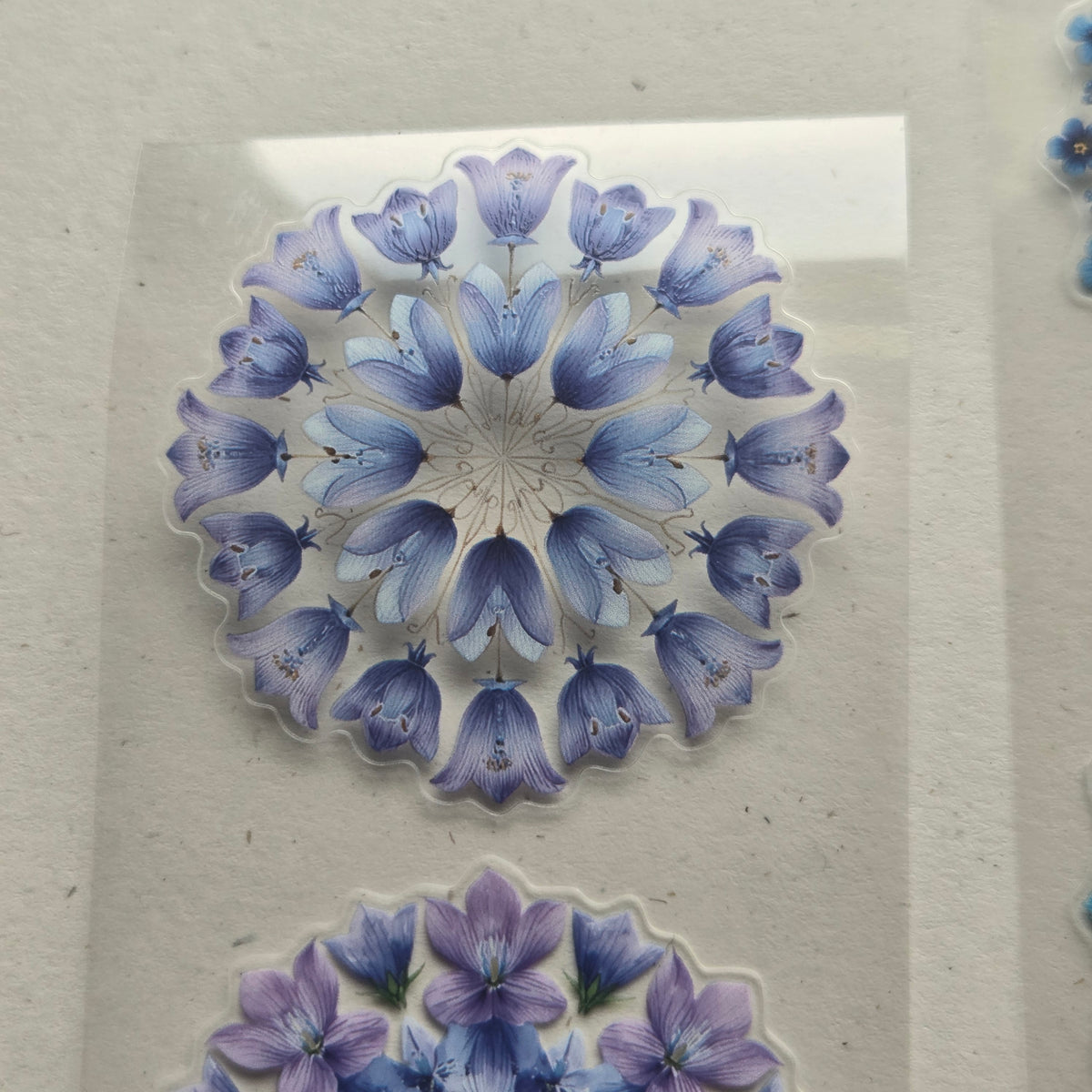 London Gifties Blue & Purple Floral Mandalas 6cm kiss cut PET tape