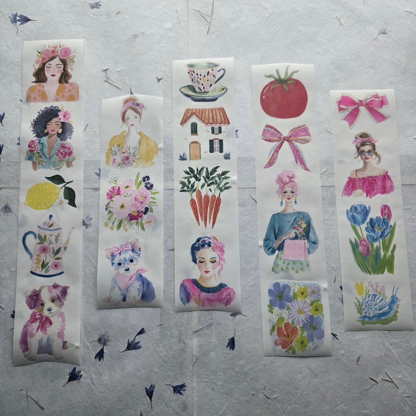London Gifties Bright Cottage Farm Garden Stamps kiss-cut raised 3D gloss 6cm wide