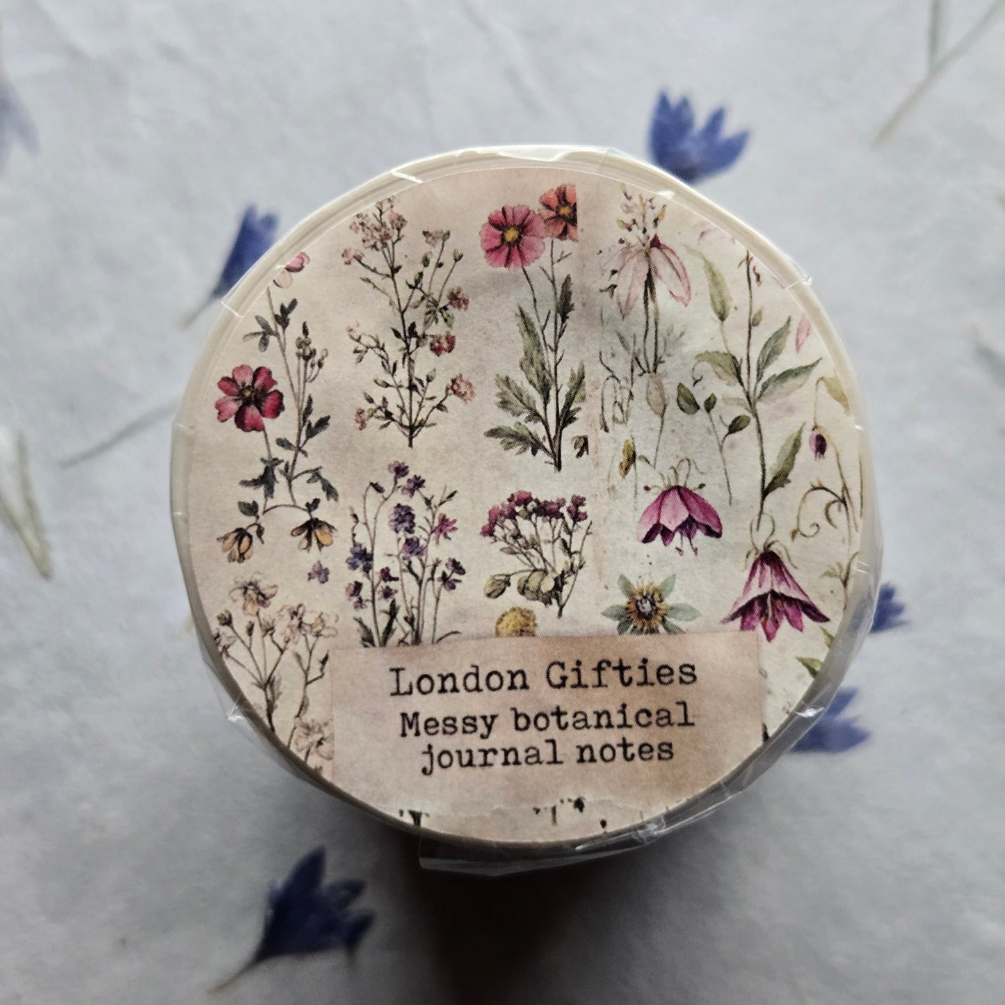 London Gifties Messy Botanical Journal Notes kiss-cut raised 3D gloss 7cm wide