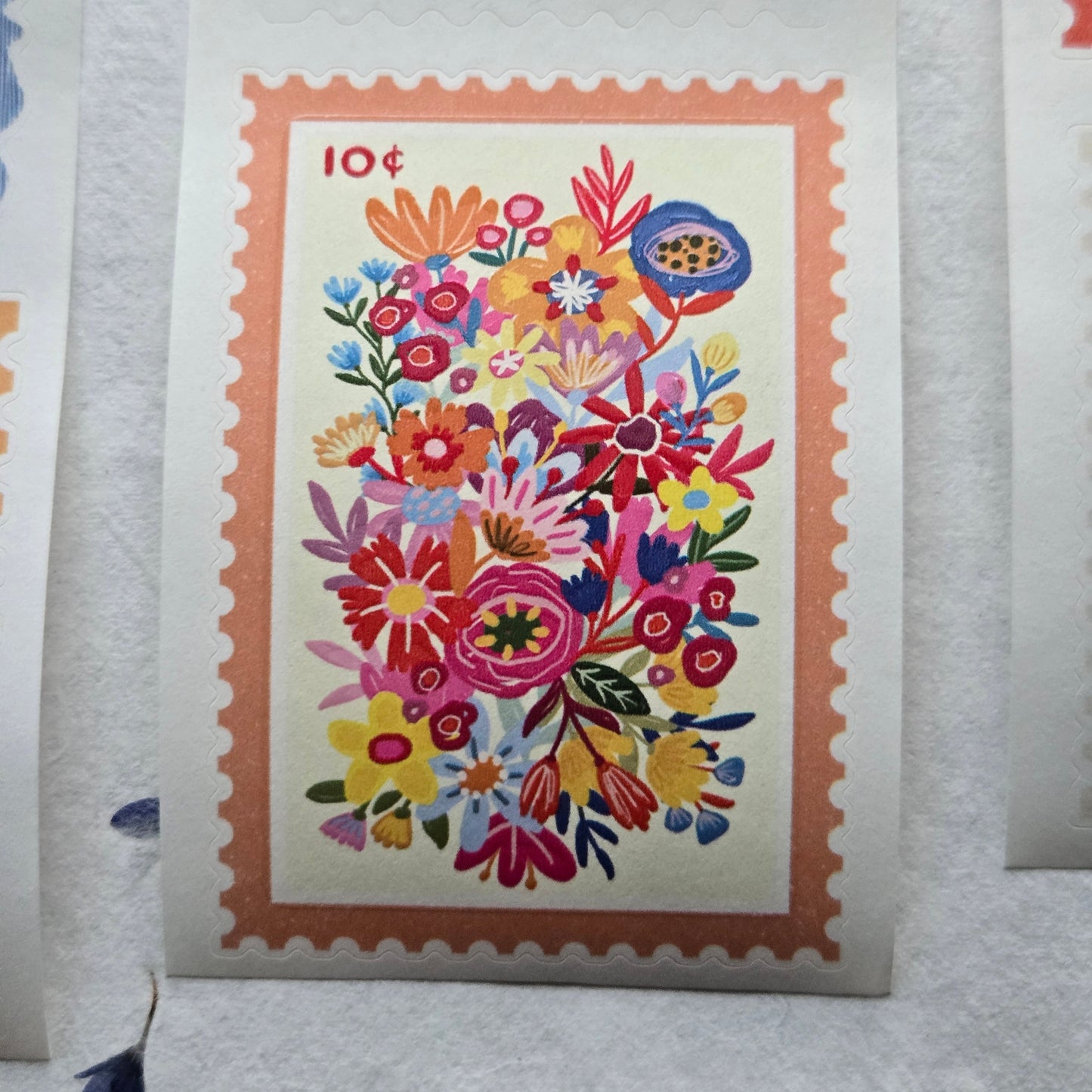 London Gifties Summer Mood Postal Stamps kiss-cut raised 3D gloss 6cm wide