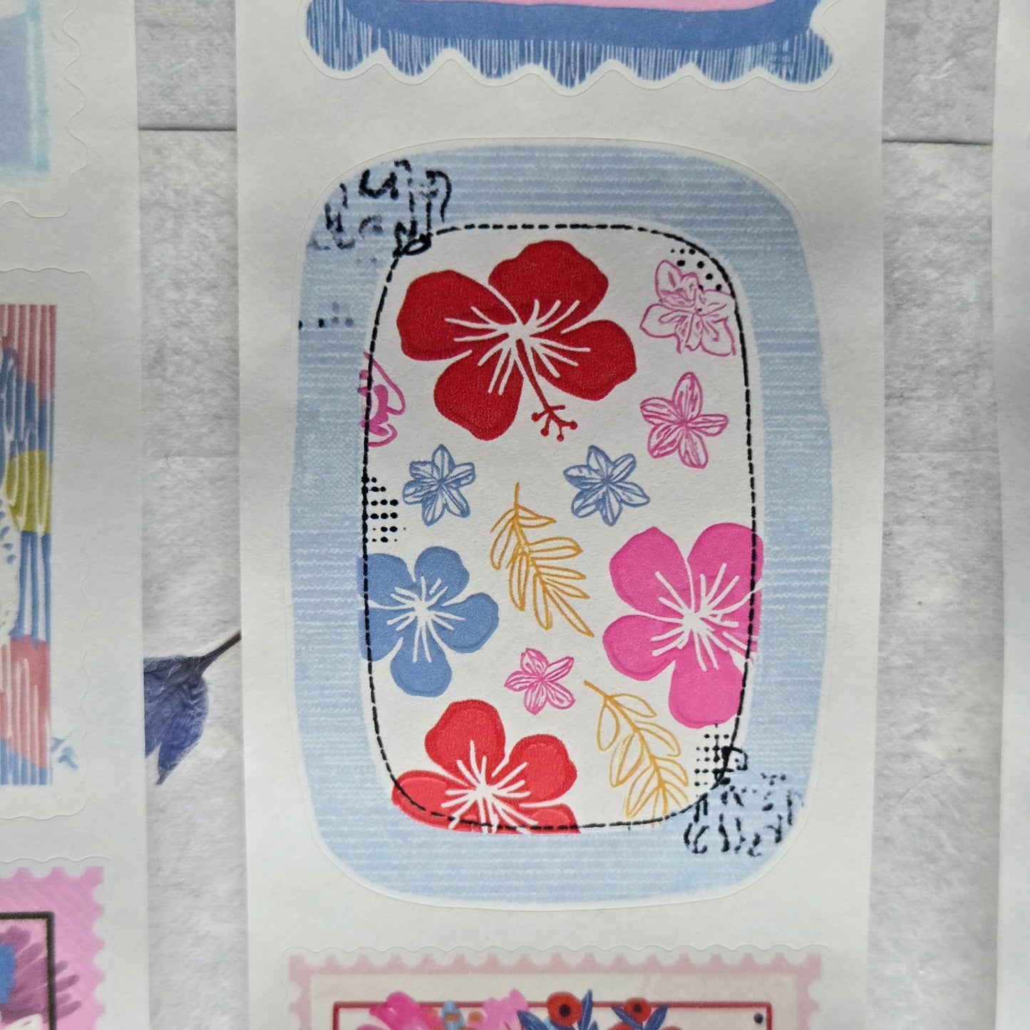 London Gifties Summer Mood Postal Stamps kiss-cut raised 3D gloss 6cm wide