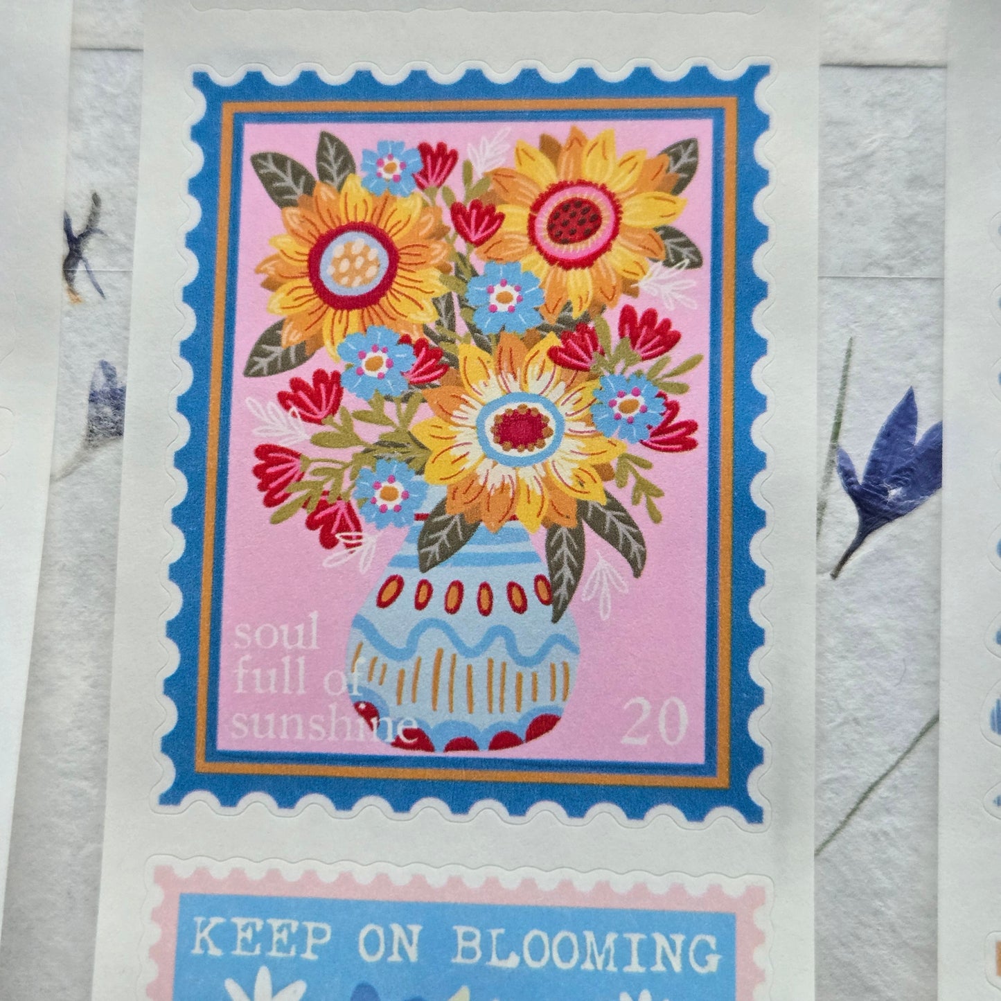London Gifties Summer Mood Postal Stamps kiss-cut raised 3D gloss 6cm wide
