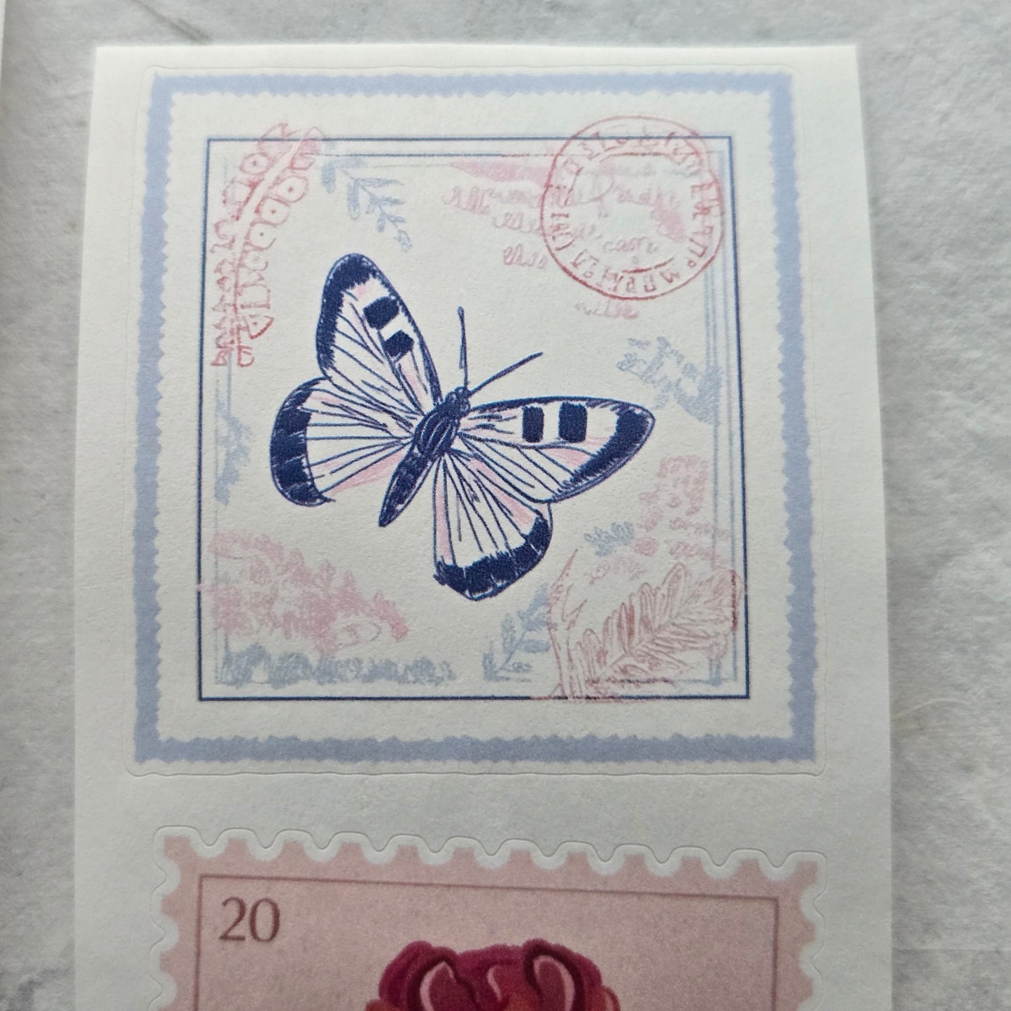 London Gifties Summer Mood Postal Stamps kiss-cut raised 3D gloss 6cm wide