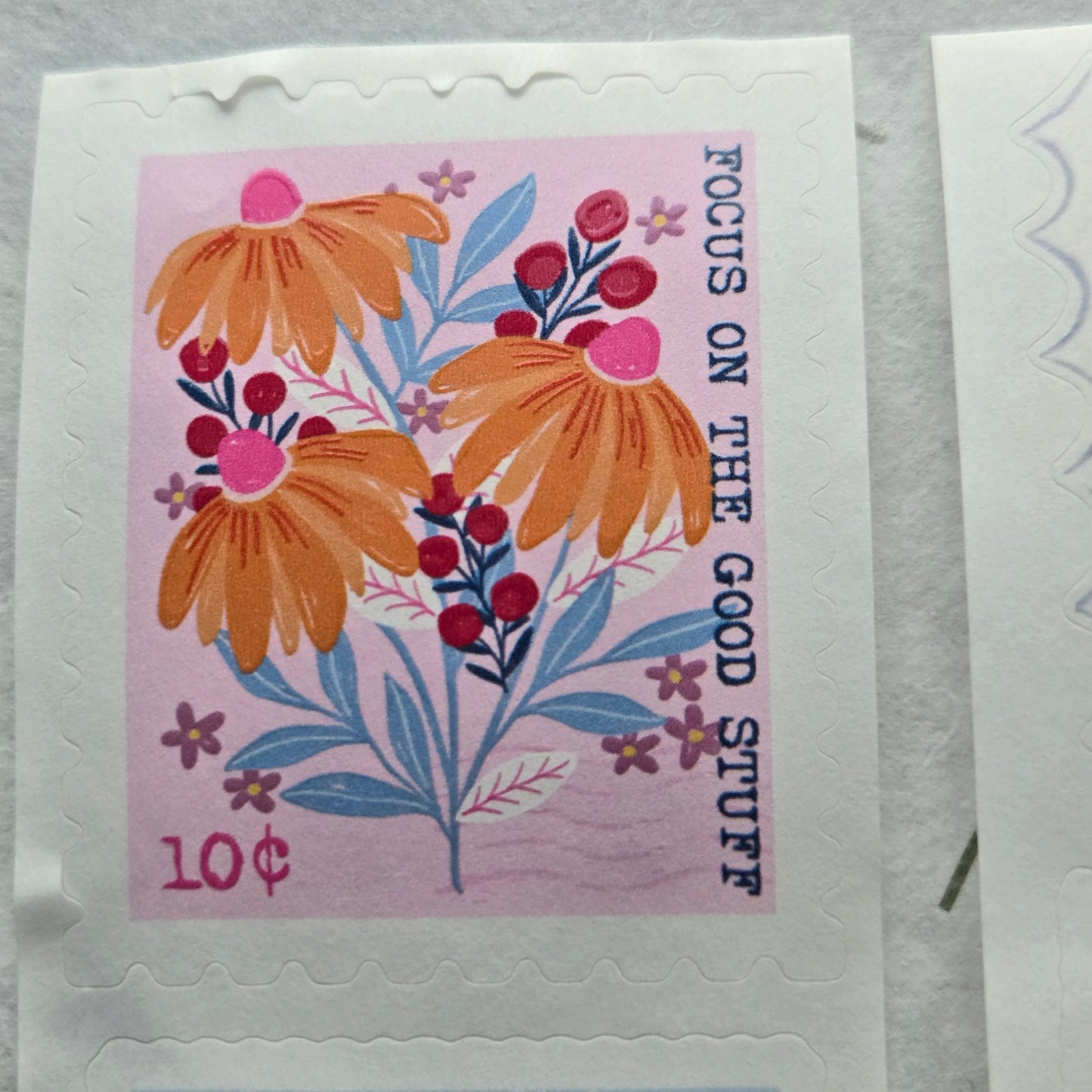 London Gifties Summer Mood Postal Stamps kiss-cut raised 3D gloss 6cm wide