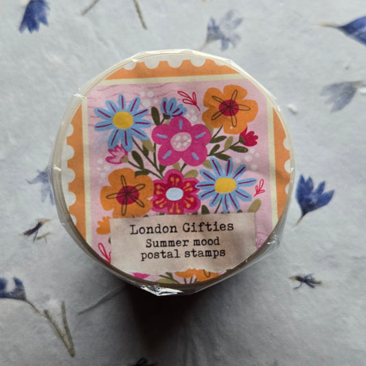 London Gifties Summer Mood Postal Stamps kiss-cut raised 3D gloss 6cm wide