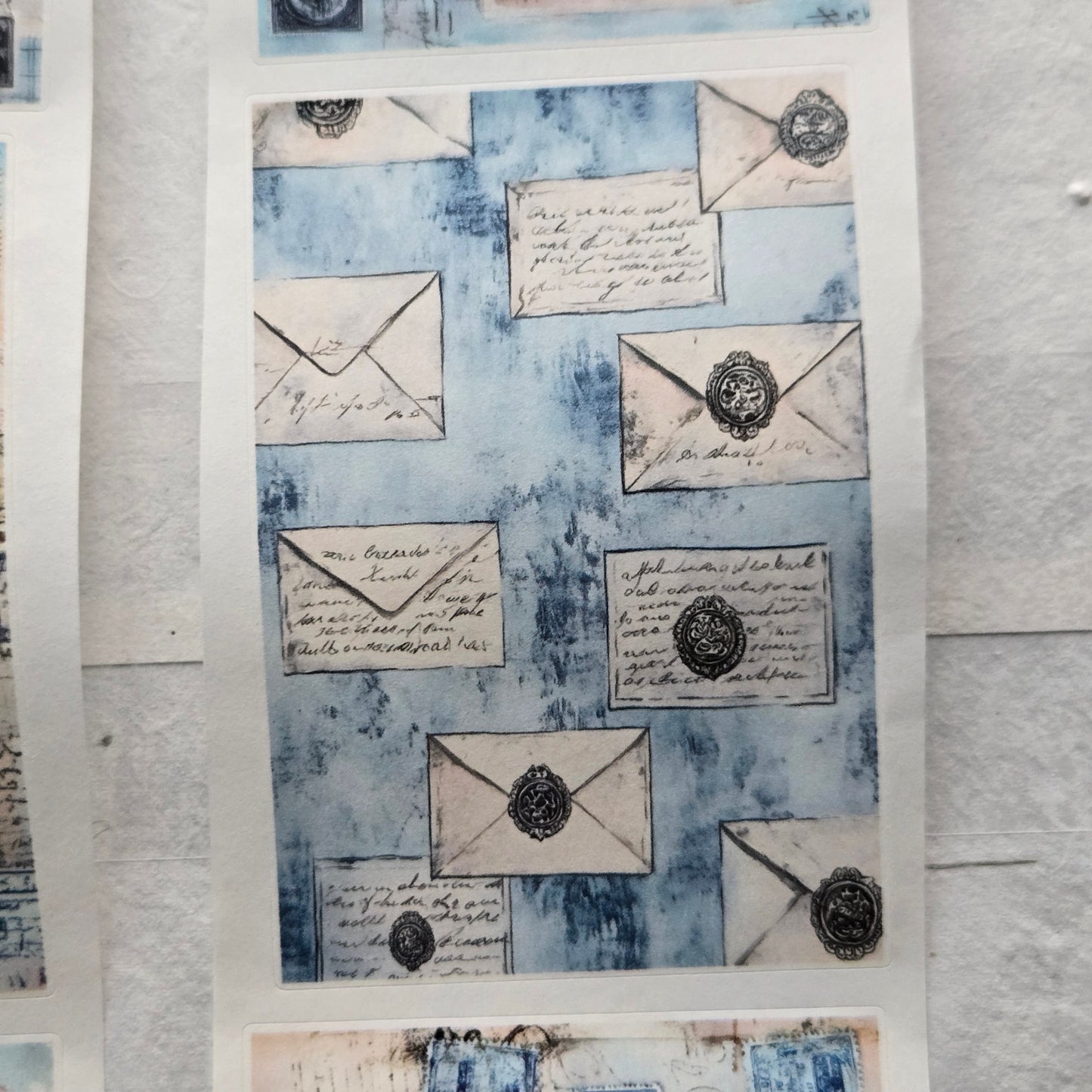 London Gifties Blue Air Mail Collage kiss-cut raised 3D gloss 7cm wide (Copy)