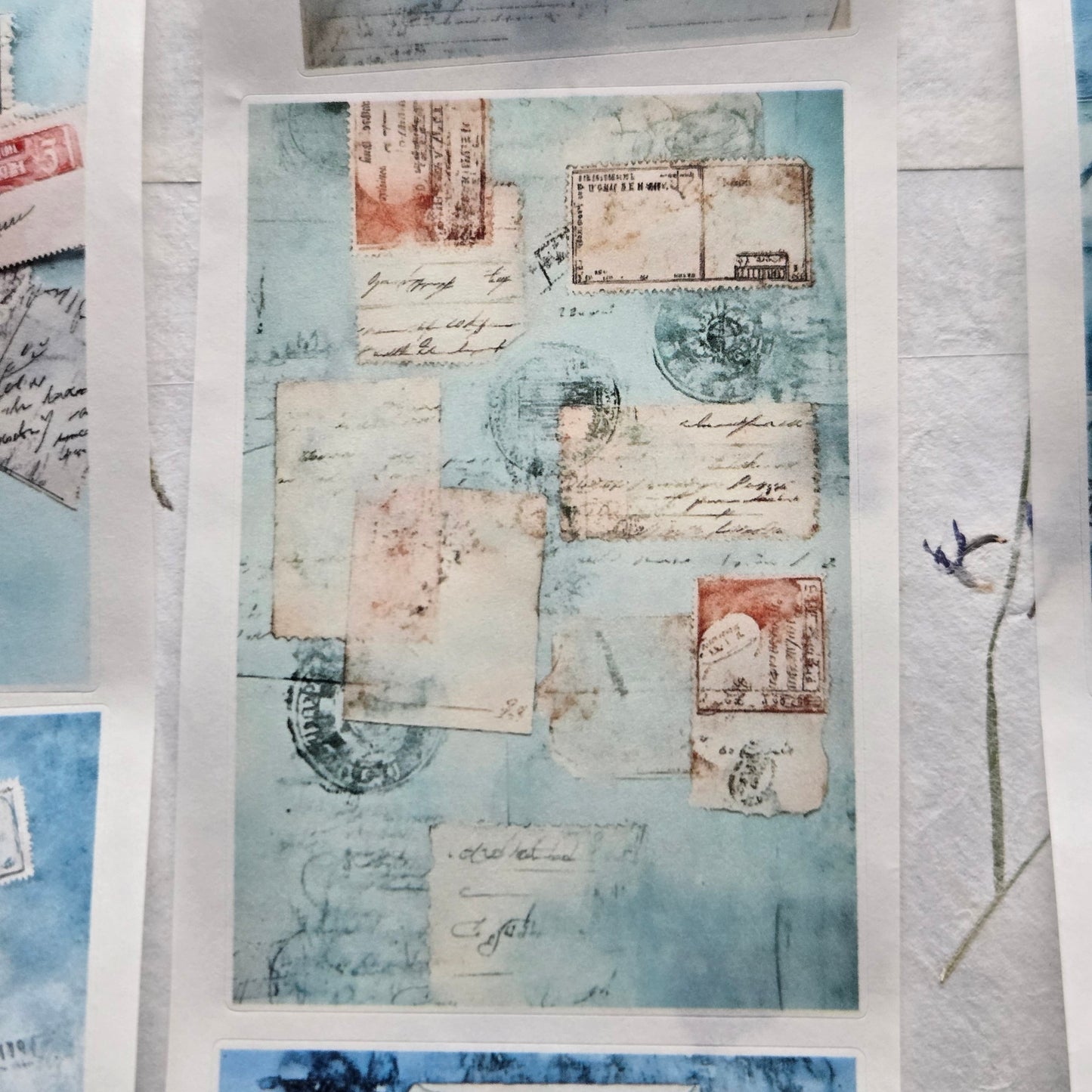 London Gifties Blue Air Mail Collage kiss-cut raised 3D gloss 7cm wide (Copy)