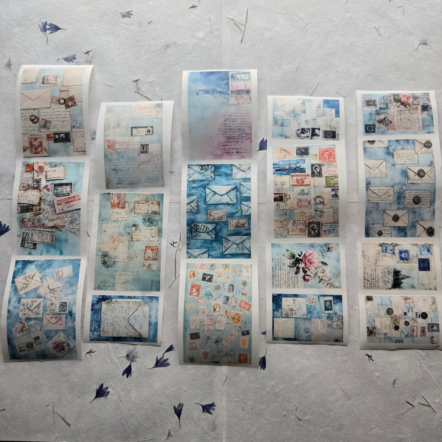 London Gifties Blue Air Mail Collage kiss-cut raised 3D gloss 7cm wide (Copy)