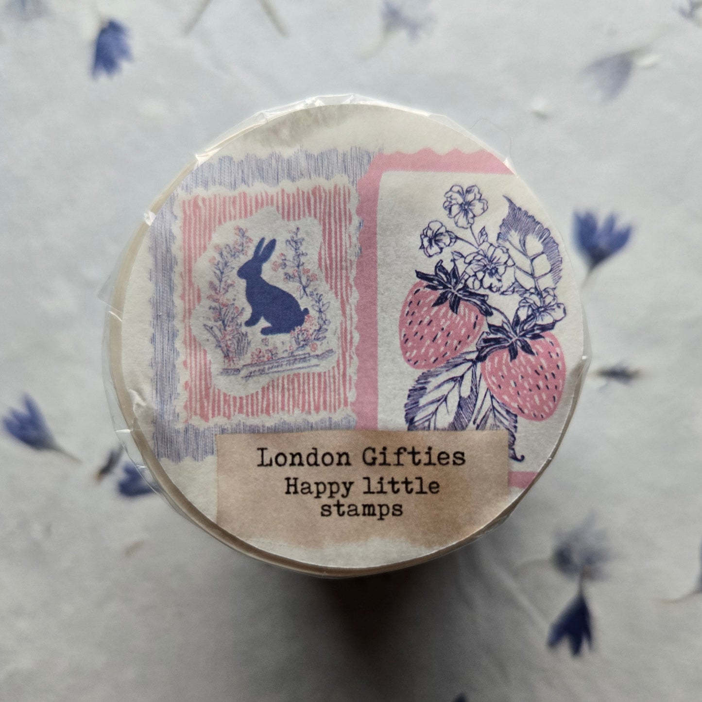 London Gifties Happy Little Stamps kiss-cut raised 3D gloss 6cm wide