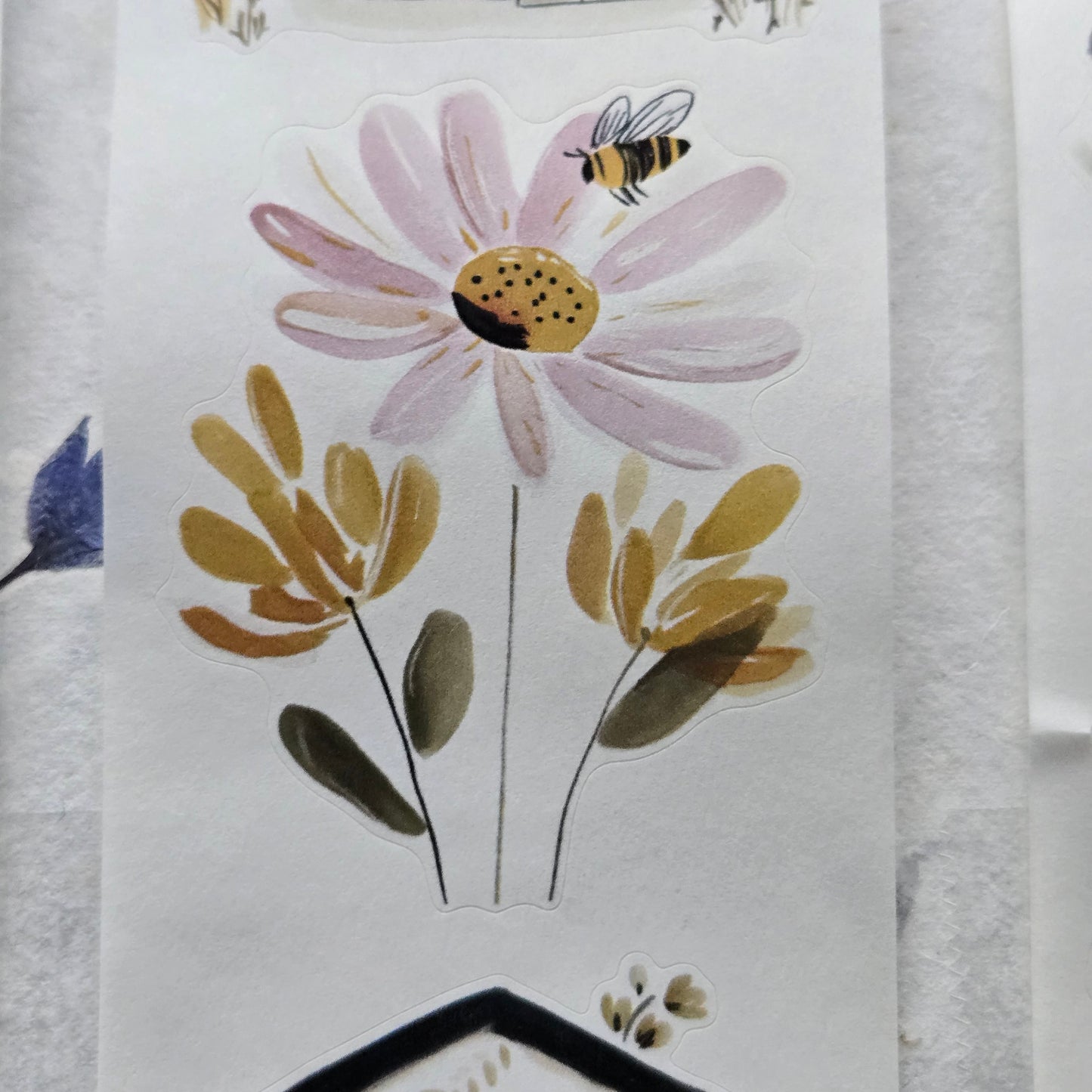 London Gifties Sweet Honeybee Cottage kiss-cut raised 3D gloss 6cm wide