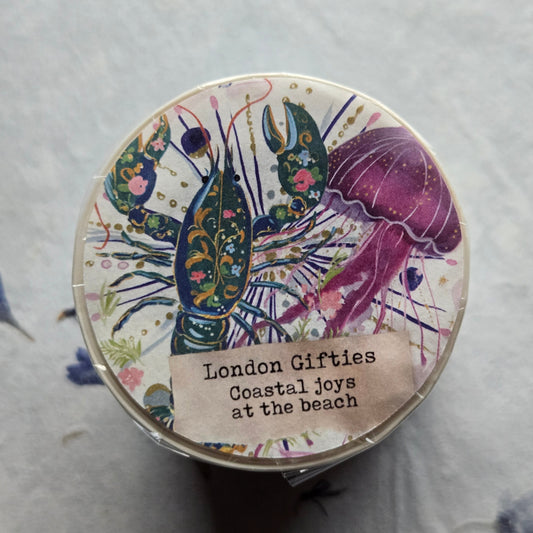 London Gifties Coastal Joys at the Beach Stamps kiss-cut raised 3D gloss 6cm wide