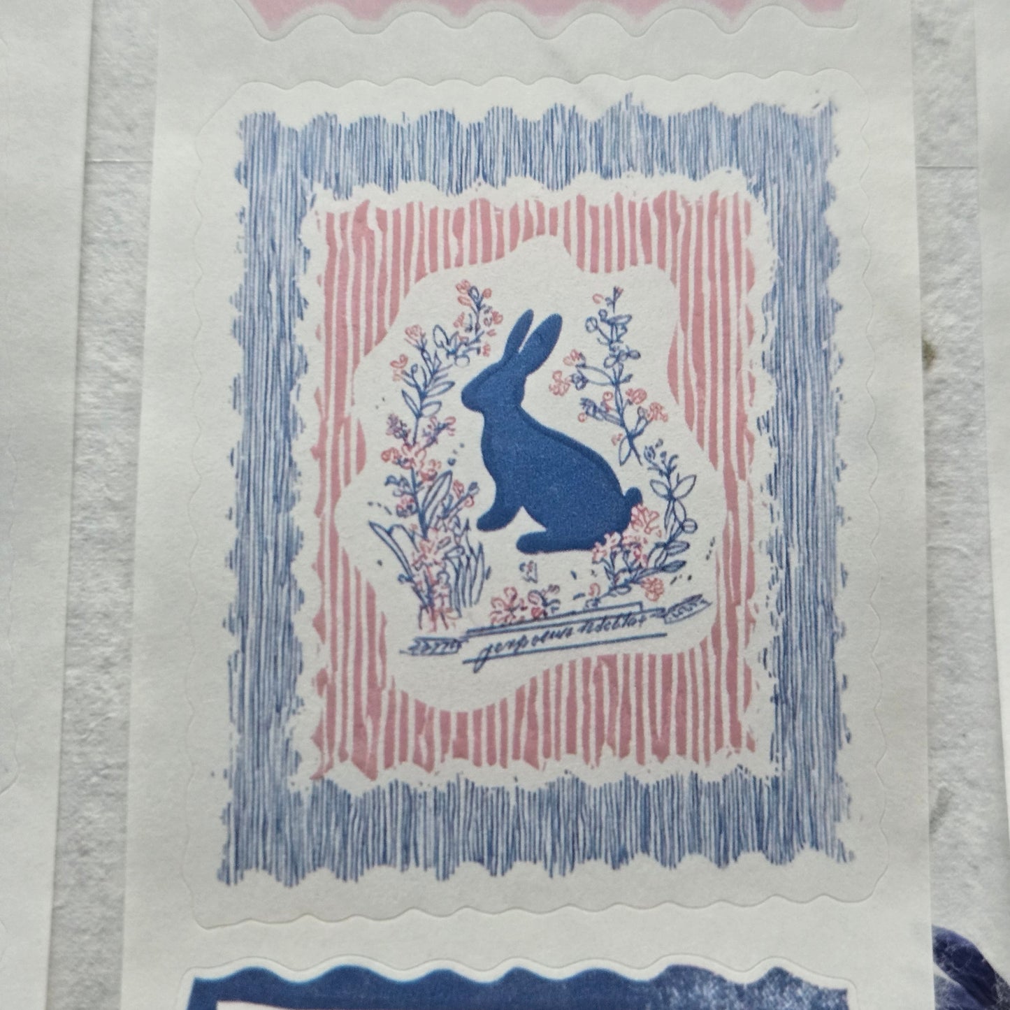 London Gifties Happy Little Stamps kiss-cut raised 3D gloss 6cm wide