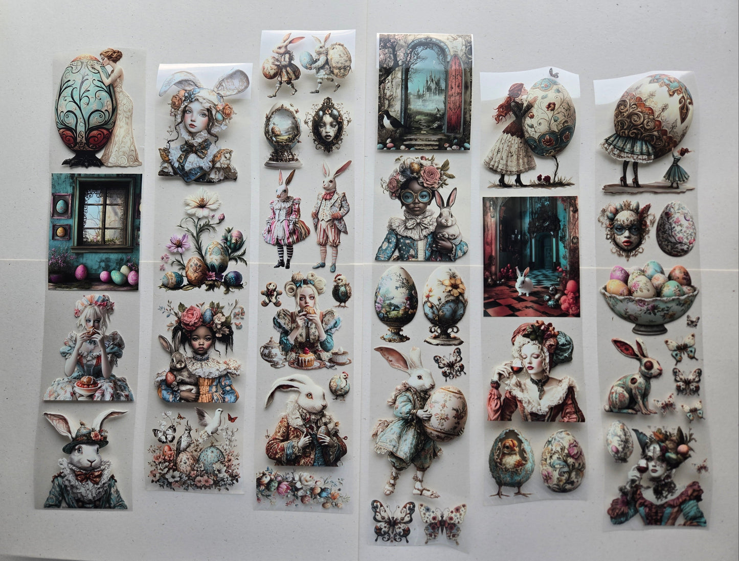 Collection of decorative stickers with intricate designs on a white background