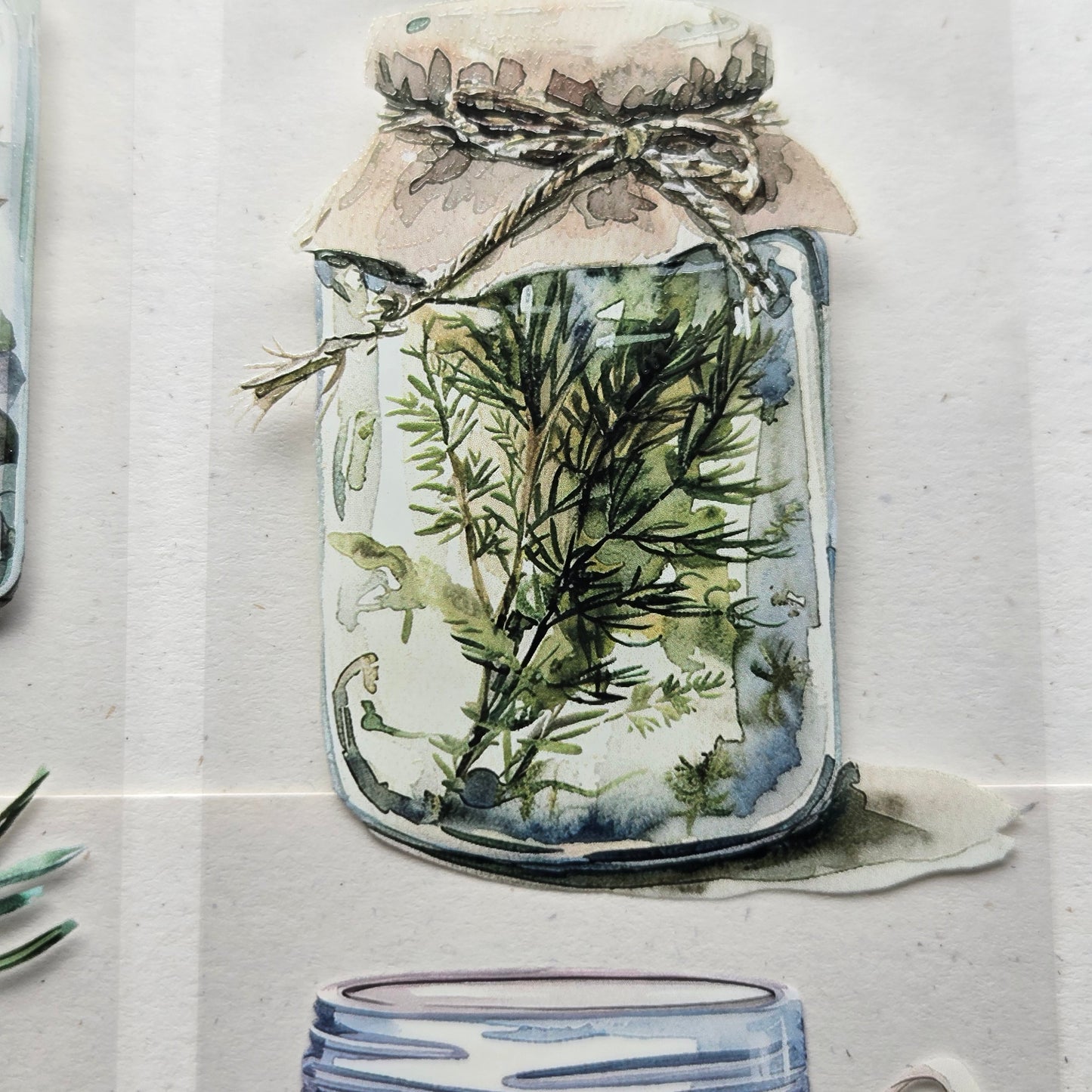 London Gifties Herby Wildflower Jars 6cm kiss cut PET tape