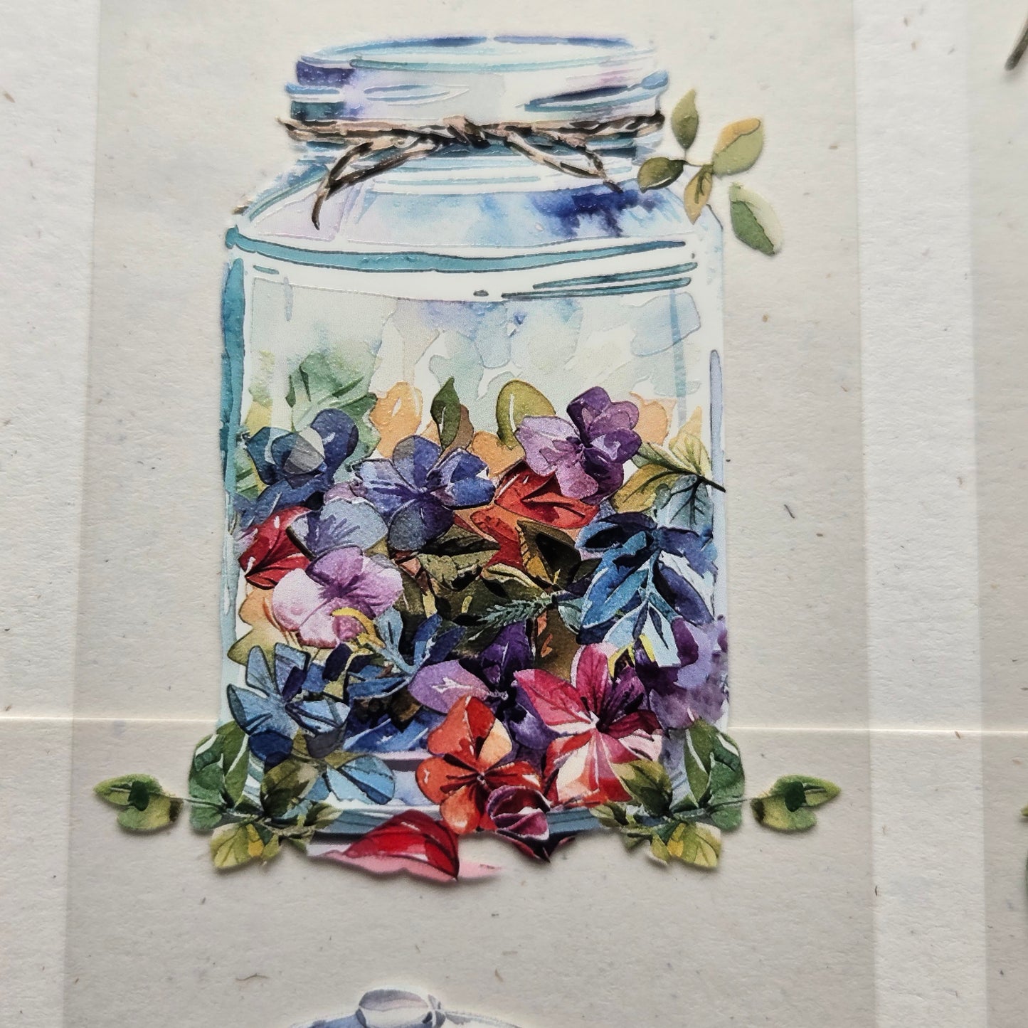 London Gifties Herby Wildflower Jars 6cm kiss cut PET tape