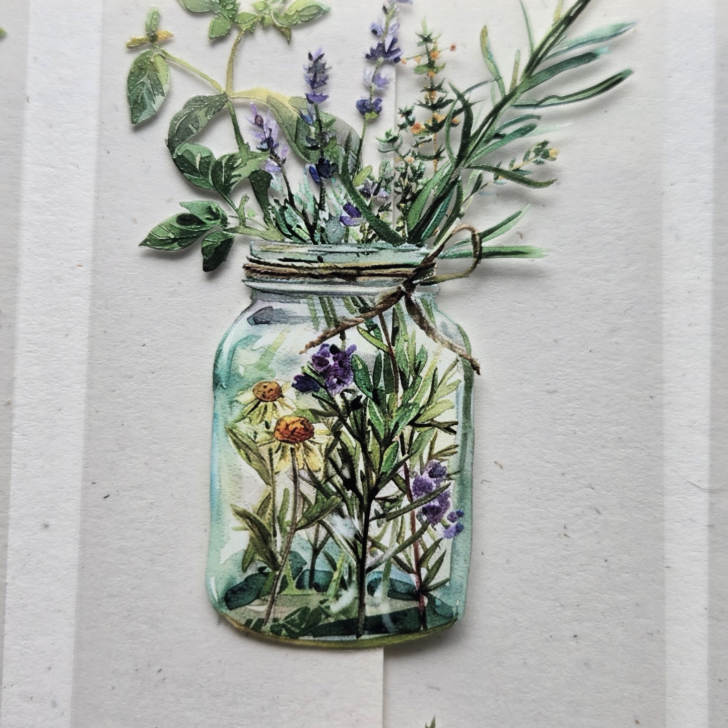 London Gifties Herby Wildflower Jars 6cm kiss cut PET tape
