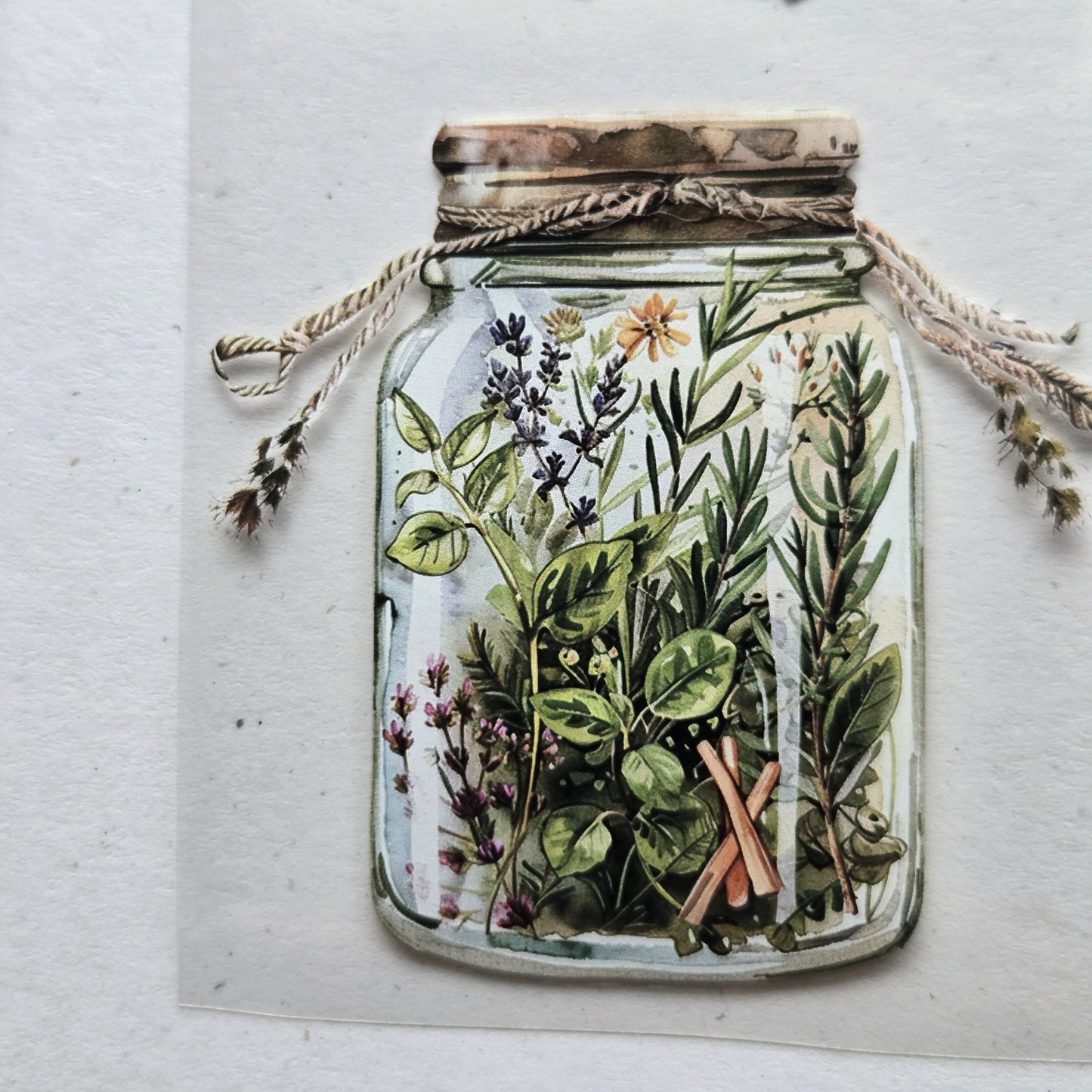 London Gifties Herby Wildflower Jars 6cm kiss cut PET tape