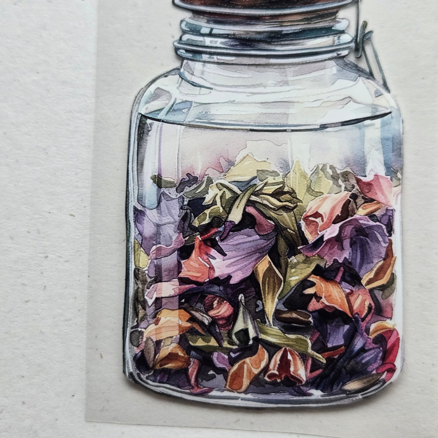 London Gifties Herby Wildflower Jars 6cm kiss cut PET tape