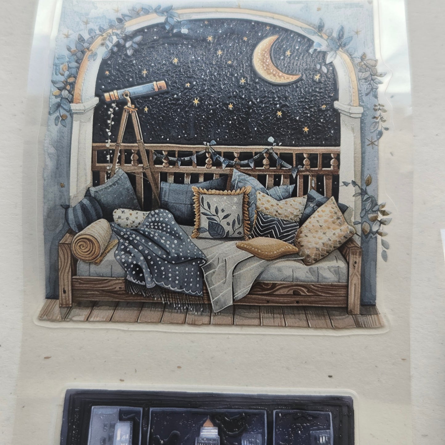 London Gifties Cosy Stargazing Night Nooks 7cm kiss cut PET tape