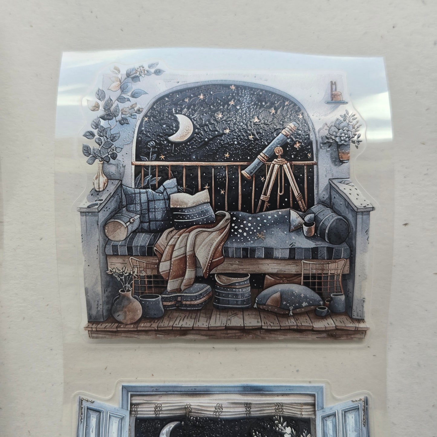 London Gifties Cosy Stargazing Night Nooks 7cm kiss cut PET tape