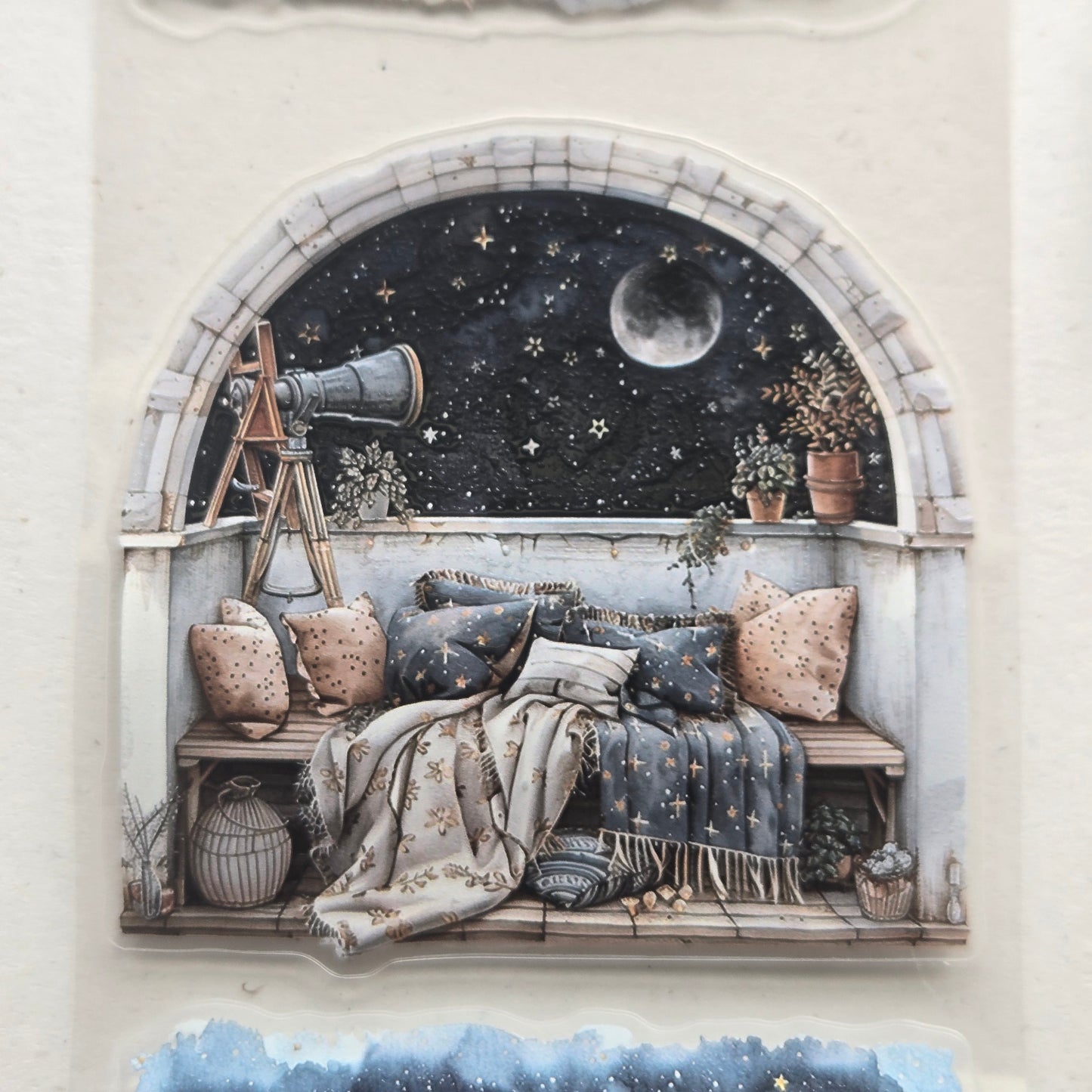 London Gifties Cosy Stargazing Night Nooks 7cm kiss cut PET tape