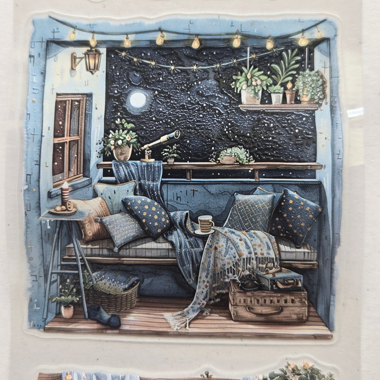 London Gifties Cosy Stargazing Night Nooks 7cm kiss cut PET tape
