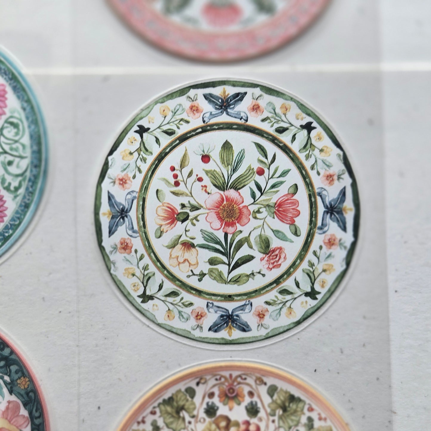 London Gifties Gorgeous Vintage Plates 6cm Wide Kiss Cut Ink PET Tape