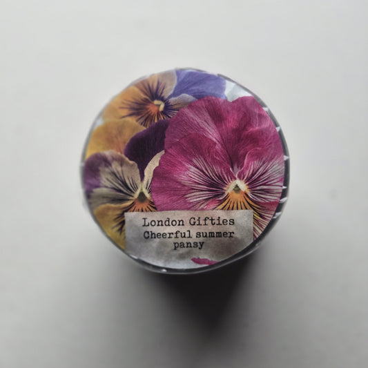 London Gifties Cheerful Summer Pansy 6cm Wide Kiss Cut Ink PET Tape