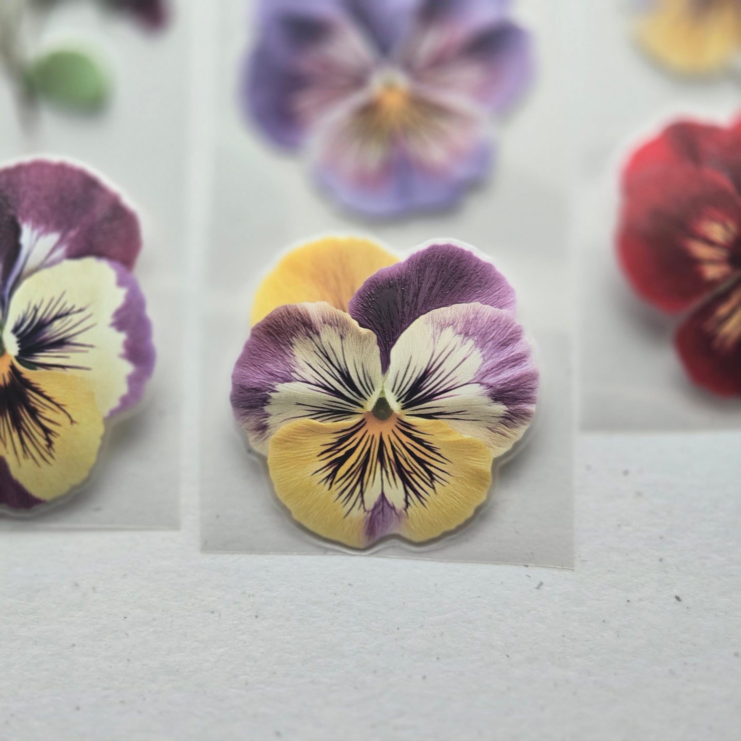 London Gifties Cheerful Summer Pansy 6cm Wide Kiss Cut Ink PET Tape