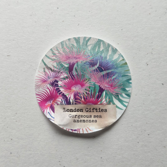 London Gifties Gorgeous Sea Anemones 6cm Wide Kiss Cut Ink PET Tape