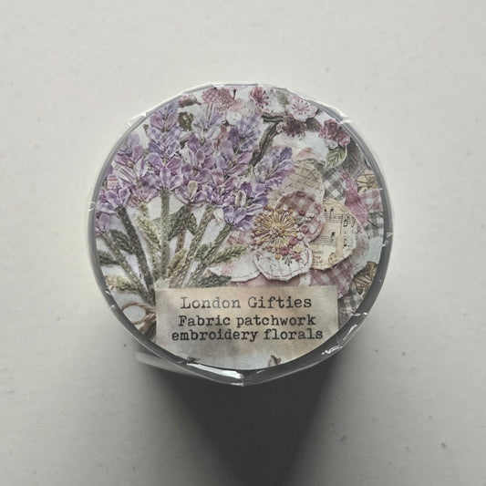 London Gifties Fabric Patchwork Embroidery Florals 6cm Wide Kiss Cut Ink PET Tape
