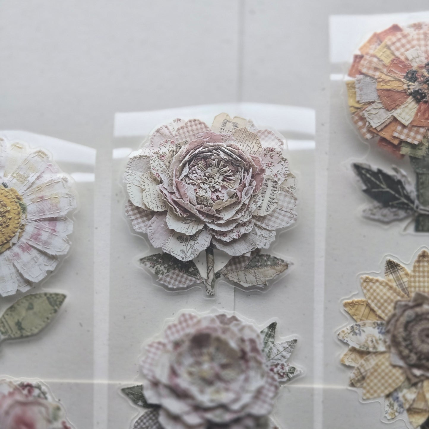 London Gifties Fabric Patchwork Embroidery Florals 6cm Wide Kiss Cut Ink PET Tape