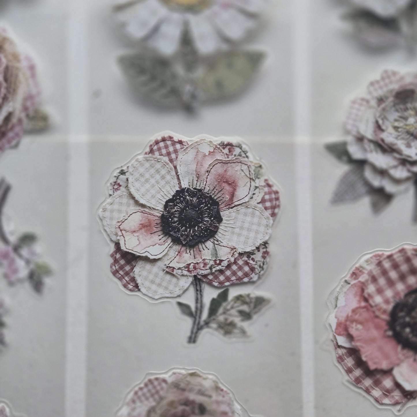 London Gifties Fabric Patchwork Embroidery Florals 6cm Wide Kiss Cut Ink PET Tape