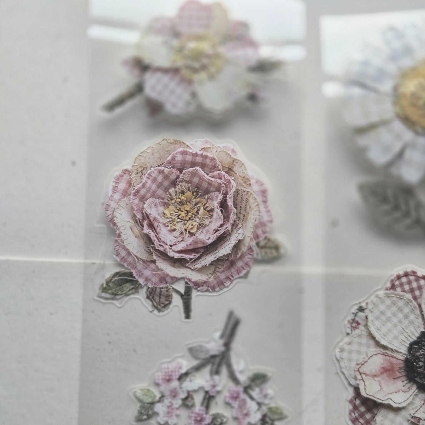 London Gifties Fabric Patchwork Embroidery Florals 6cm Wide Kiss Cut Ink PET Tape