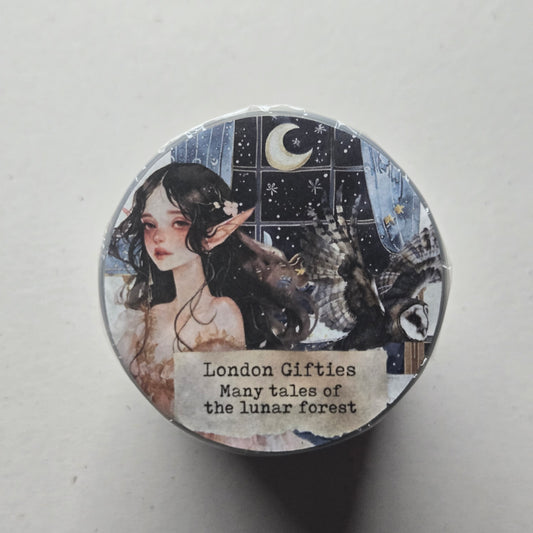 London Gifties Many Tales Of The Lunar Forest 6cm Wide Kiss Cut Ink PET Tape