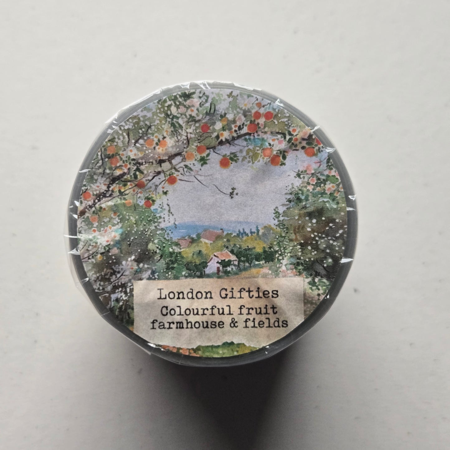 London Gifties Colourful Fruit Farmhouse & Fields 6cm Wide Kiss Cut Ink PET Tape