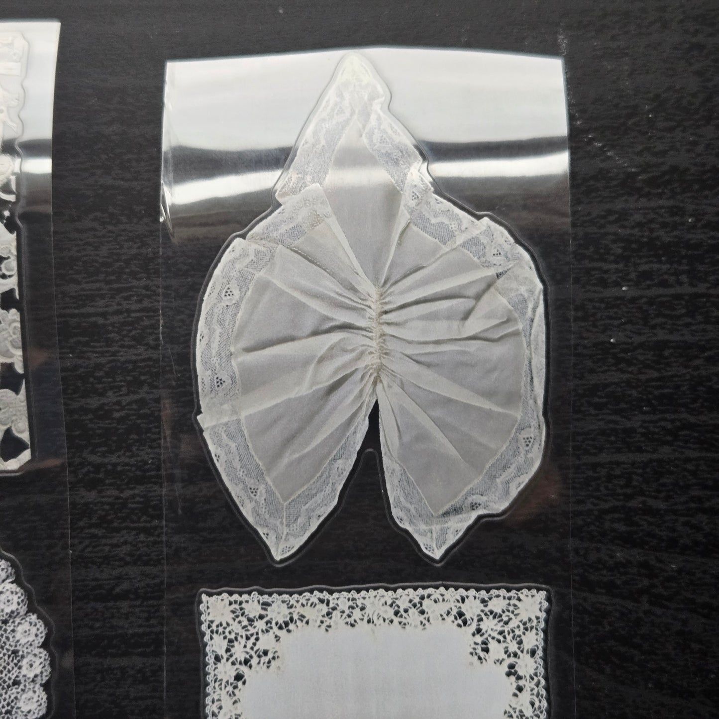 London Gifties Authentic Vintage Lace Archives 6cm Wide Kiss Cut Ink PET Tape