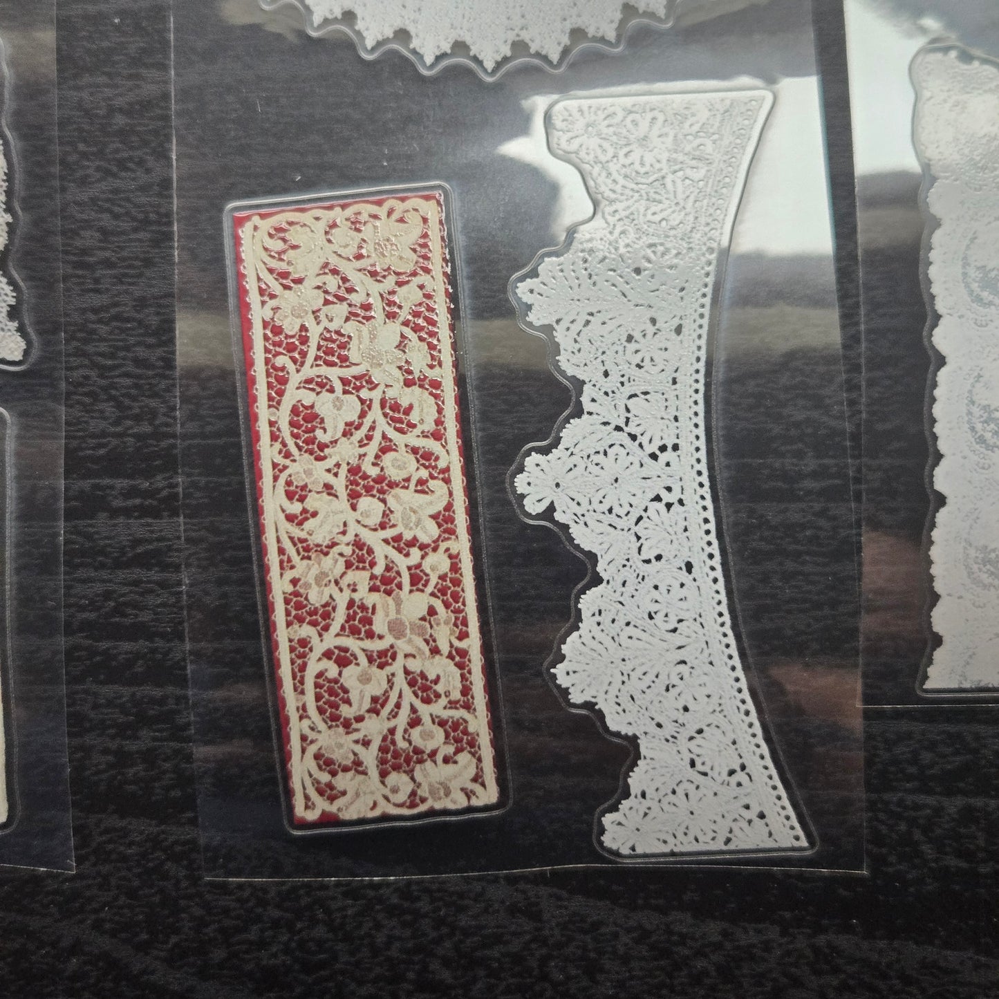 London Gifties Authentic Vintage Lace Archives 6cm Wide Kiss Cut Ink PET Tape