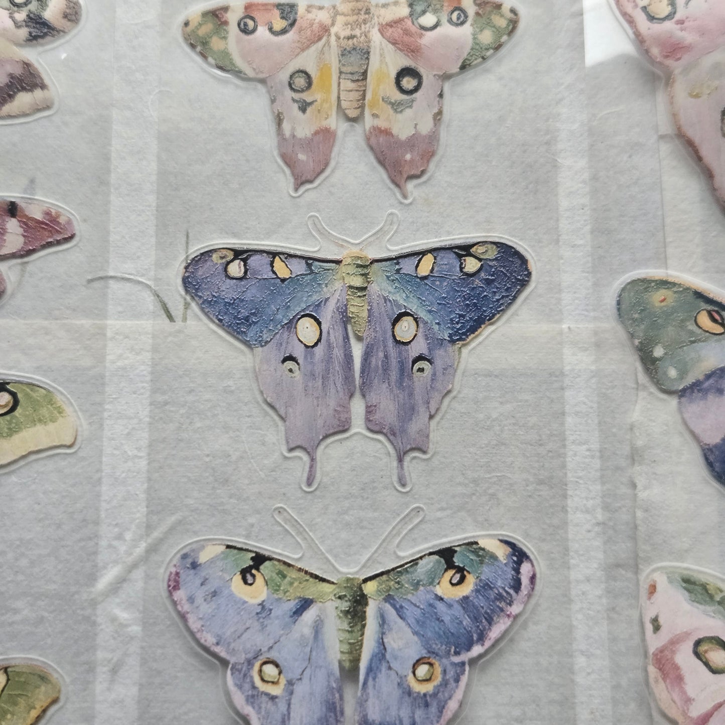London Gifties Watercolor Luna Moths 6cm Wide Kiss Cut Ink PET Tape
