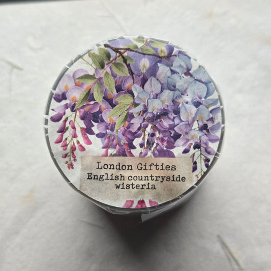 London Gifties English Countryside Wisteria 6cm Wide Kiss Cut Ink PET Tape