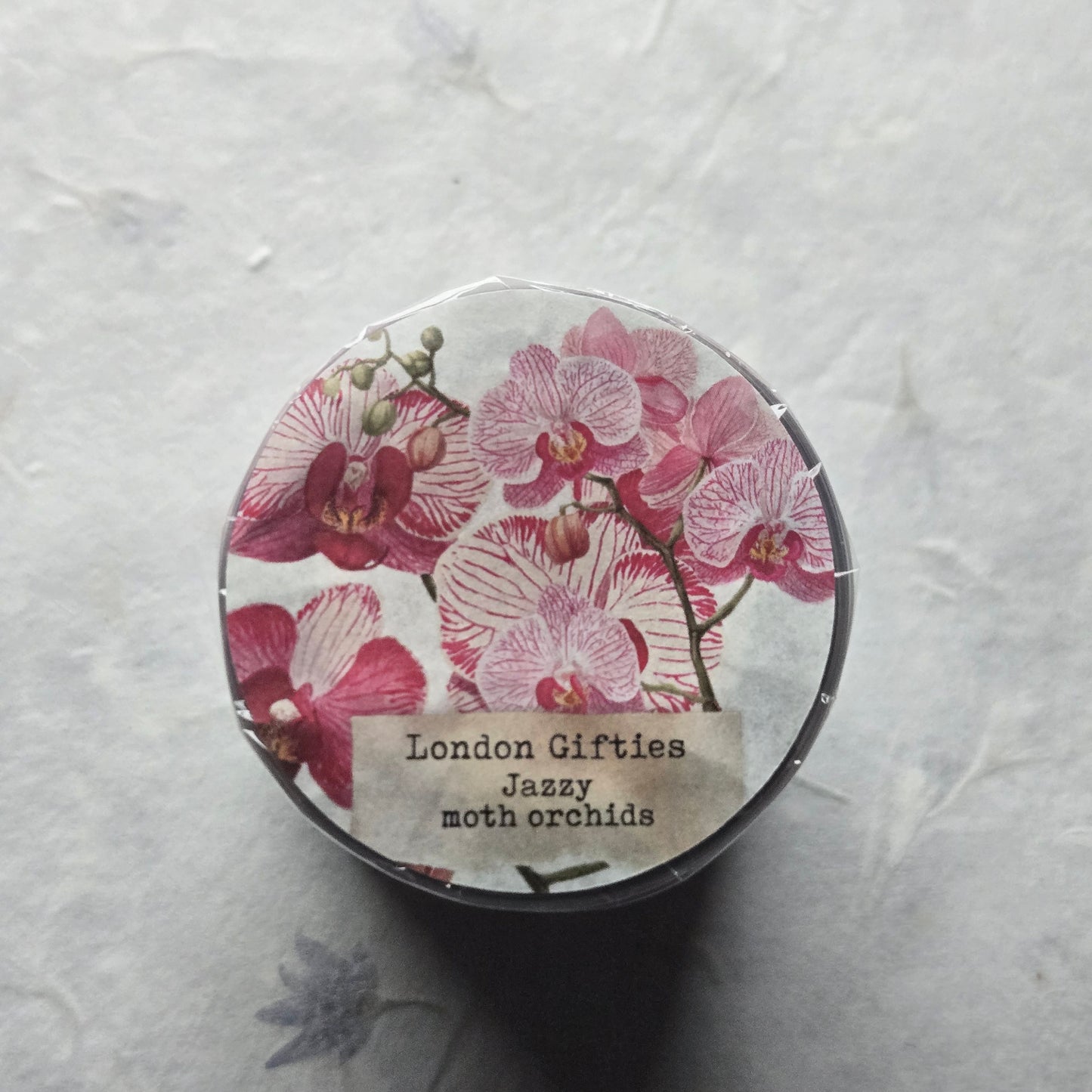 London Gifties Jazzy Moth Orchids 6cm Wide Kiss Cut Ink PET Tape