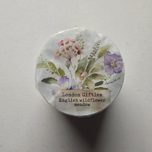London Gifties English Wildflower Meadow 6cm Wide Kiss Cut Ink PET Tape