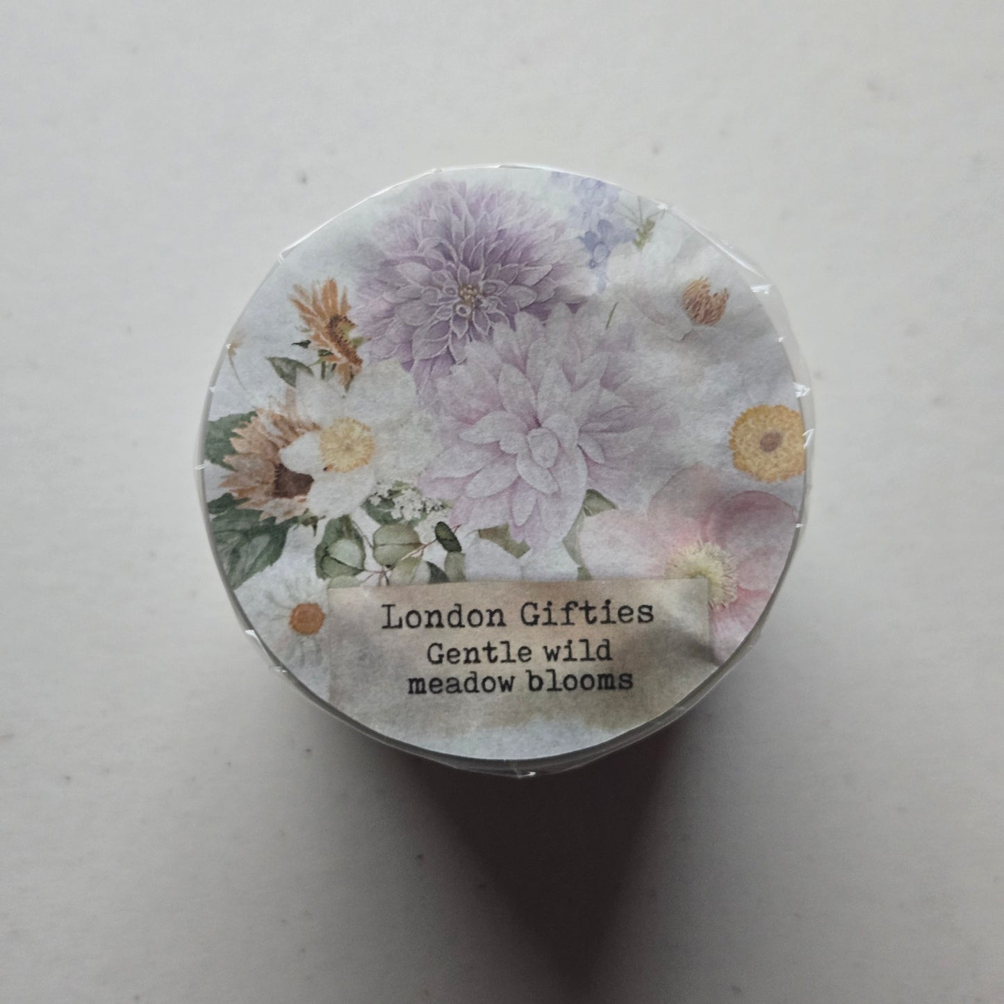 London Gifties Gentle Wild Meadow Blooms 6cm Wide Kiss Cut Ink PET Tape