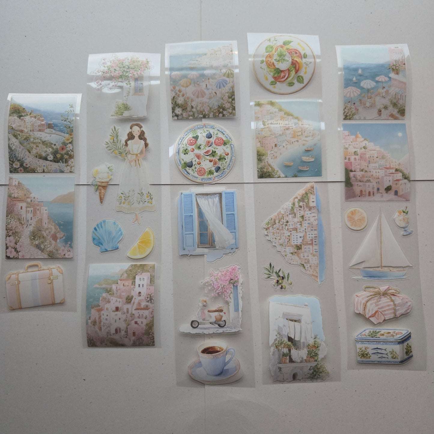 London Gifties Mediterranean Coastal Holiday Time 6cm Wide Kiss Cut Ink PET Tape