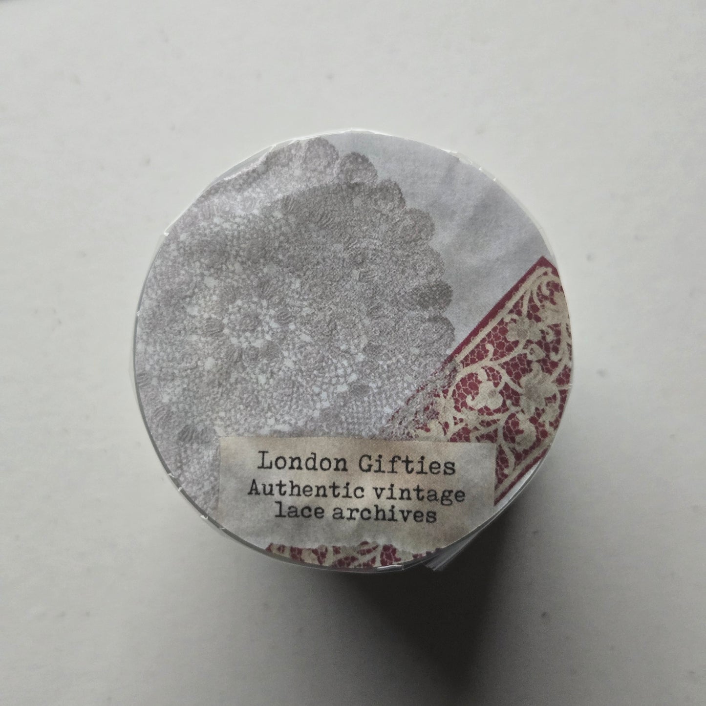 London Gifties Authentic Vintage Lace Archives 6cm Wide Kiss Cut Ink PET Tape