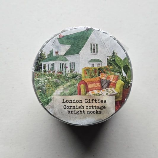 London Gifties Cornish Cottage Bright Nooks 6cm Wide Kiss Cut Ink PET Tape